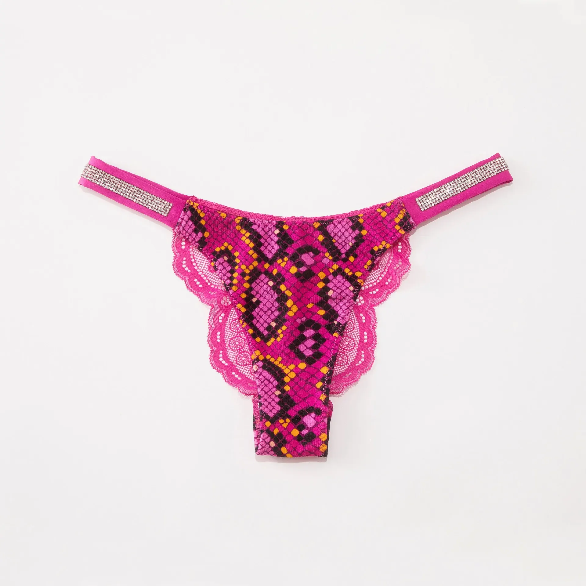 ملابس داخلية نسائية مثيرة من الدانتيل بحجر الراين المتلألئ بخصر منخفض ملابس داخلية نسائية مثيرة للنساء ثونغ Trunkuы Жеanse Lencería Muy Hot #5