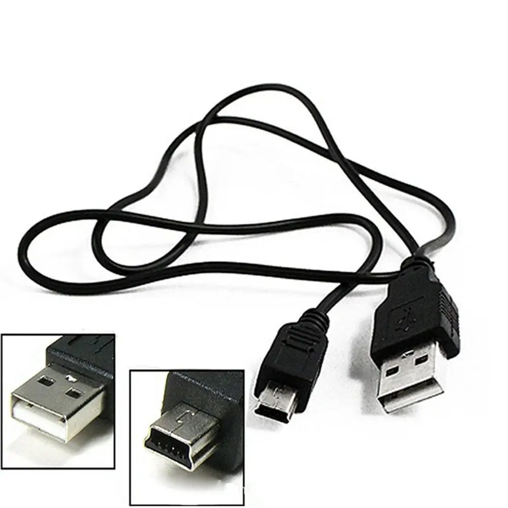 Use GPS Best Charging MP3 MP4 Black Male Cable Adapter 2.0 A To 5 Pin B USB Cord