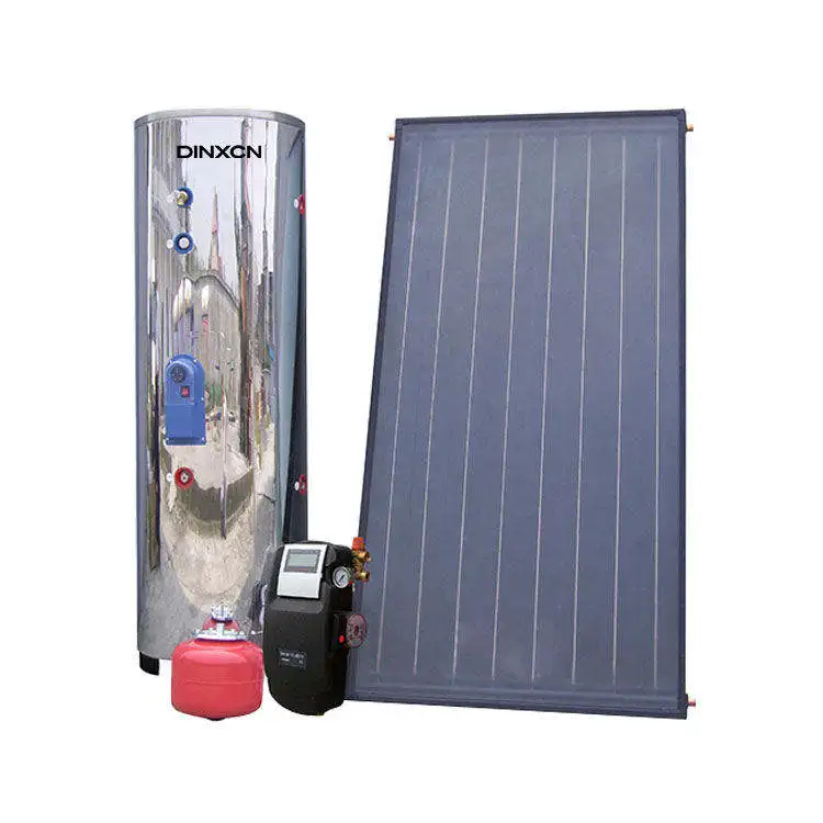 Factory Direct Copper-Pipe Solar Thermal Water Heater Flat Plate Solar Collector for  Hotel Use Freestanding