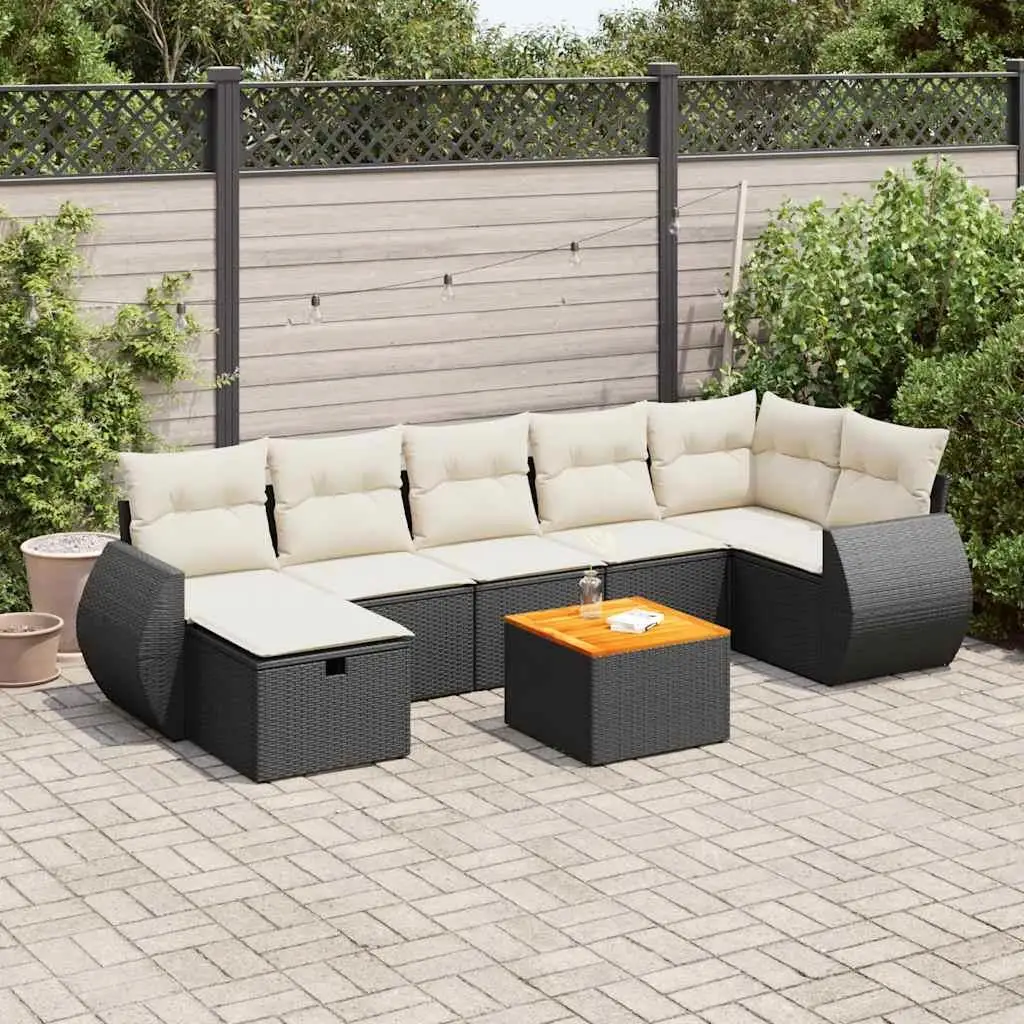 

Elegant Black and Cream White Garden Sofa Set Outdoor Furniture Stylish Seating for Patio Balcony Yard Relaxation Area