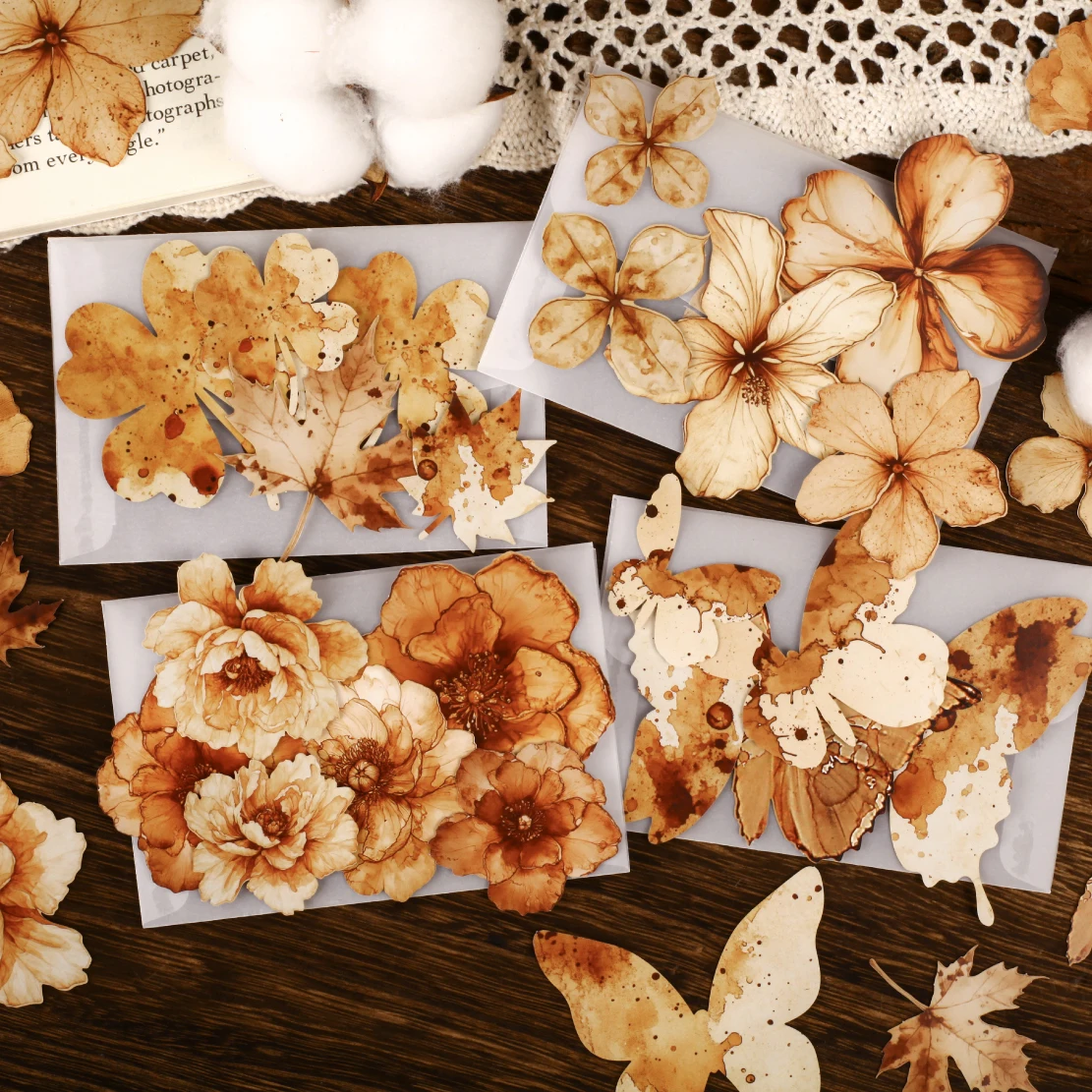 

8packs/LOT Withered stains Series series cute lovely retro decorative paper sticker