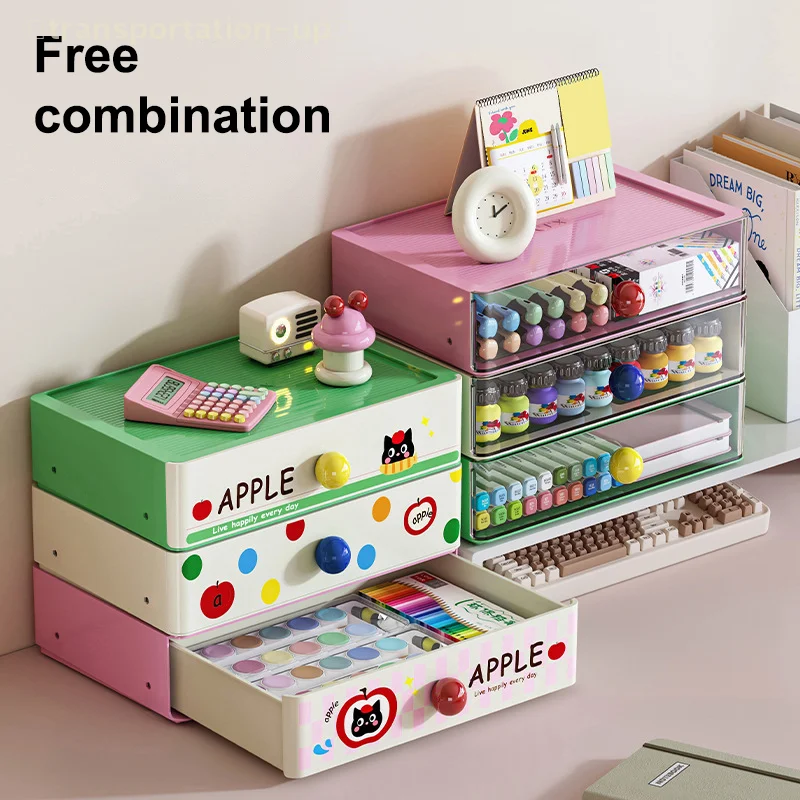

Multi-functional Desktop Drawer Storage Box Cosmetics Home Desk Stackable Organizer