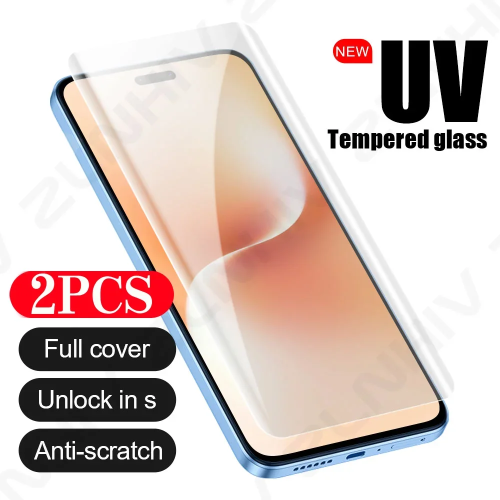 2Pcs UV tempered glass protective film for Honor Magic 7 6 5 4 full cover phone screen protector 200 100 90 80 70 X60 X50 40 Pro