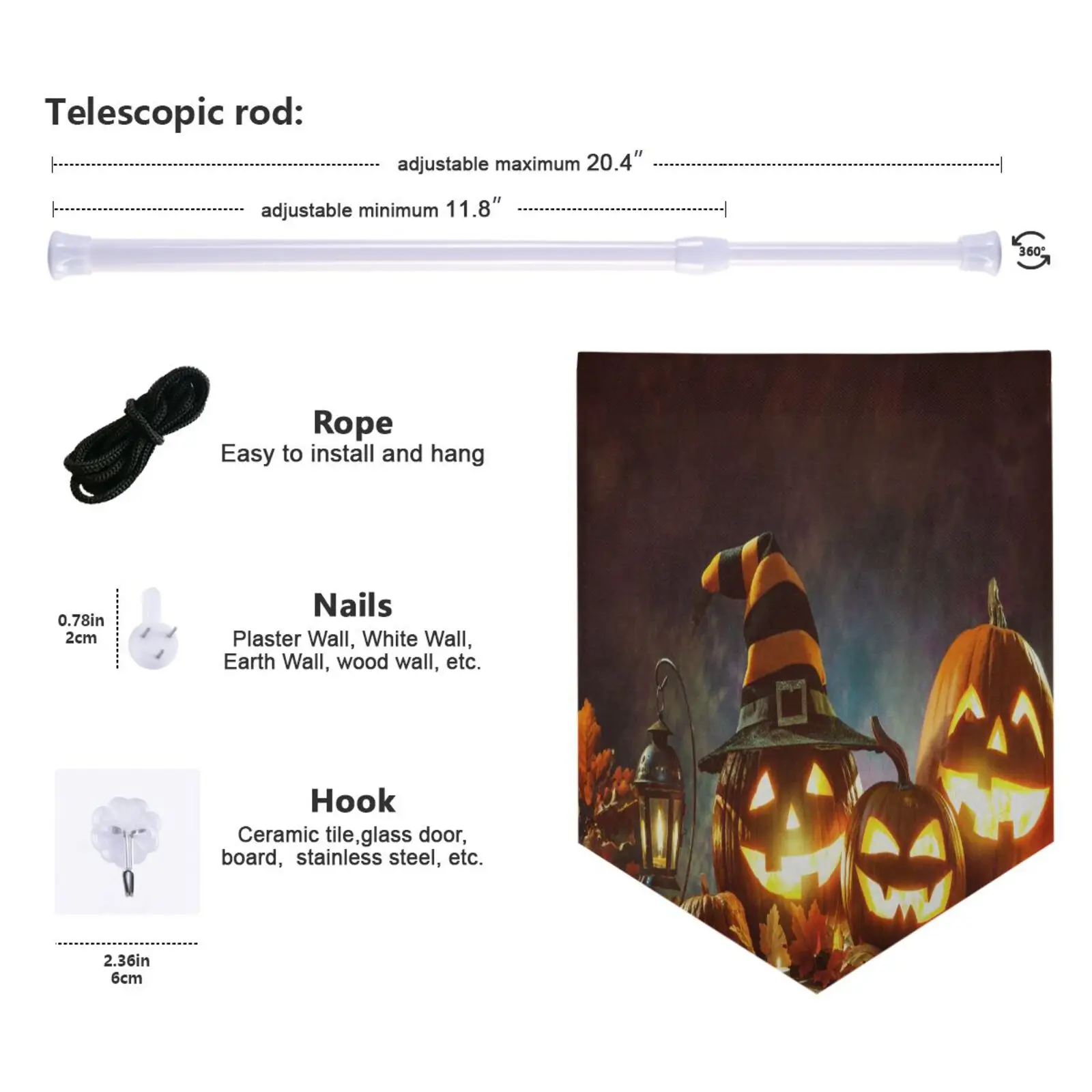 New Halloween Door Pendant Decoration Pumpkin Halloween Party Ghost Festival Banner Home BarOutdoorHanging customized image logo