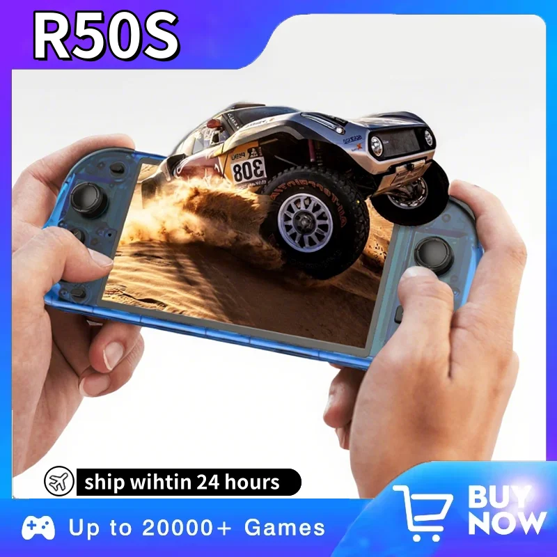 R50S Game Console 128G 5.1inch IPS Screen Video Game Consoles Two-player Online Gaming Retroid Pocket Game Consolas