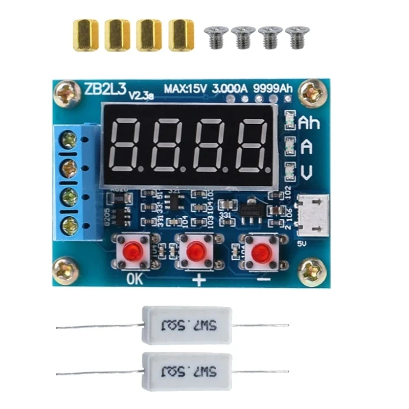 ZB2L3 Batterietester, LED-Digitalanzeige, 18650 Lithiumbatterie, Stromversorgung, Testwiderstand, Blei-Säure-Kapazität, Entlademessgerät