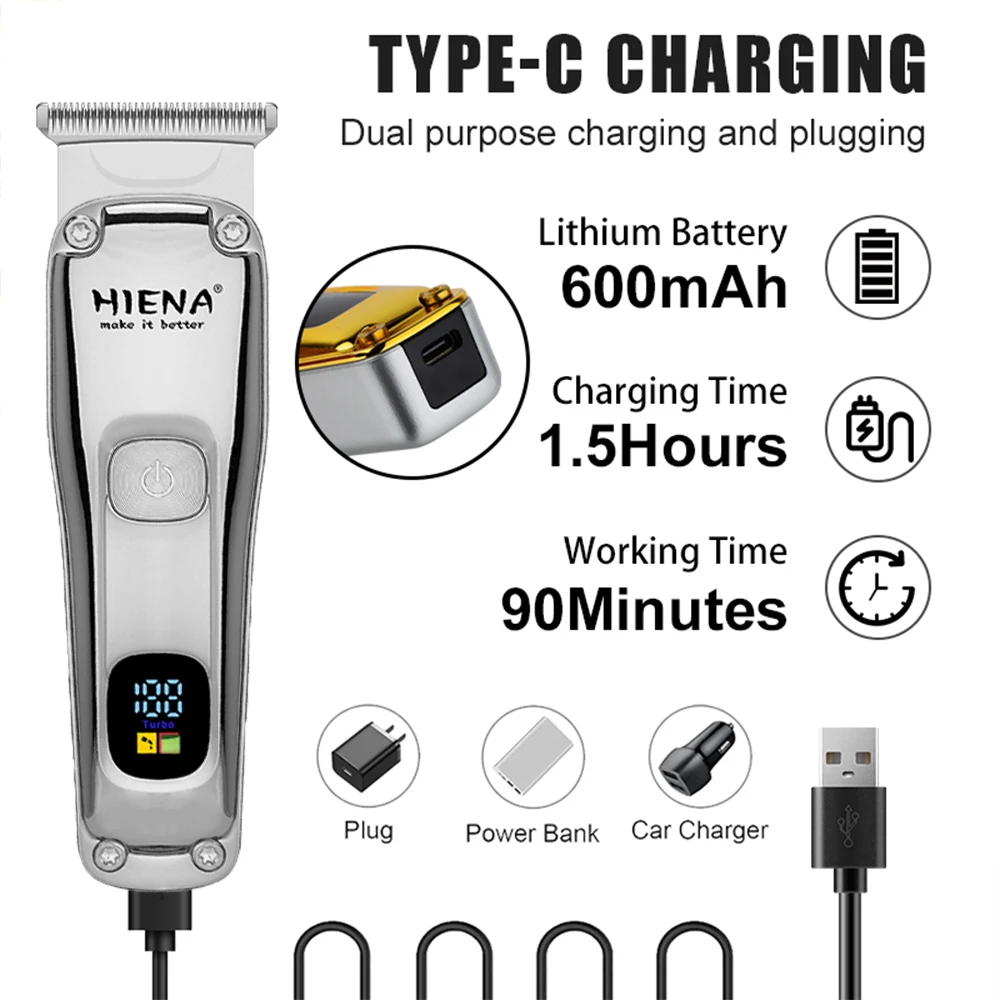 Hyena tondeuse à cheveux barbier professionnel tondeuse sans fil moteur magnétique tondeuse hommes coupe-cheveux 9000 tr/min Machine de coupe de cheveux