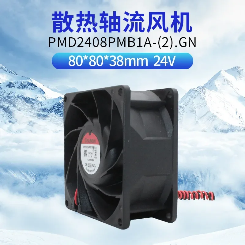 Original SUNON PMD2408PMB1A-2GN 24V 9.6W 8cm DC Axial Cooling Fan for Electronic Equipment