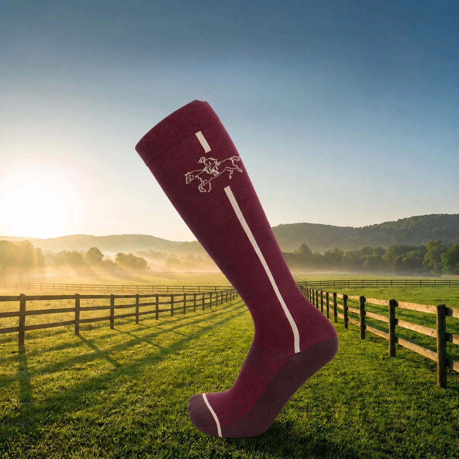 3 pairs of autumn and winter unisex equestrian long socks, fashionable vertical striped knight embroidery socks, sports socks
