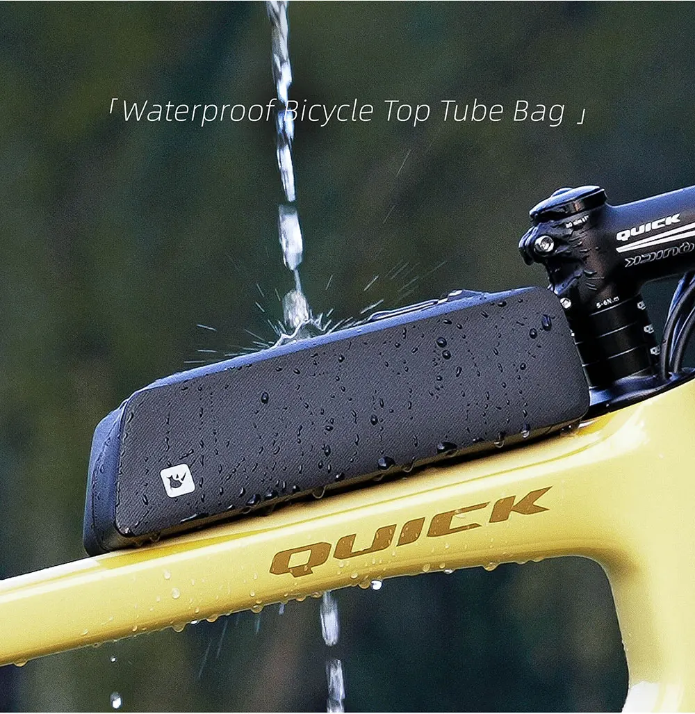 Rhinowalk Fahrrad-Oberrohrtasche, wasserdichte Frontstoßstangenbox mit Schraube und Riemenbefestigung, MTB-Rennrad für städtische Reiten und Rennen – Detail 5