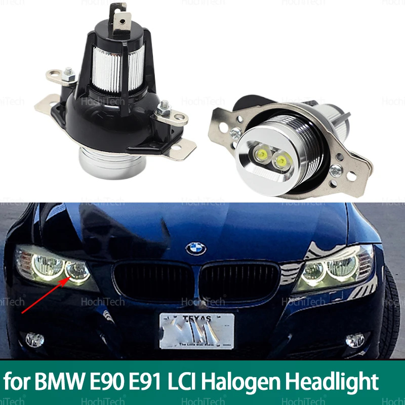 For BMW 3 Series 2009-2011 E90 Sedan E91 Wagon LCI Halogen Headlight Mode Angel Eyes LED Marker Lights Bulb Replace White Yellow