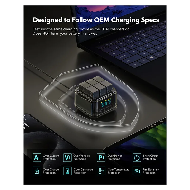 ABDE-For Insta360 Acepro2 Fast Charging Charging Stand Acepro Smart Charging Butler Triple Charging Charger