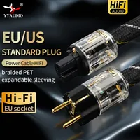 YYAUDIO Hi-End copper AC power cable hifi audio US/EU power cord pure copper power cable with P-029/P-029E power plug connector