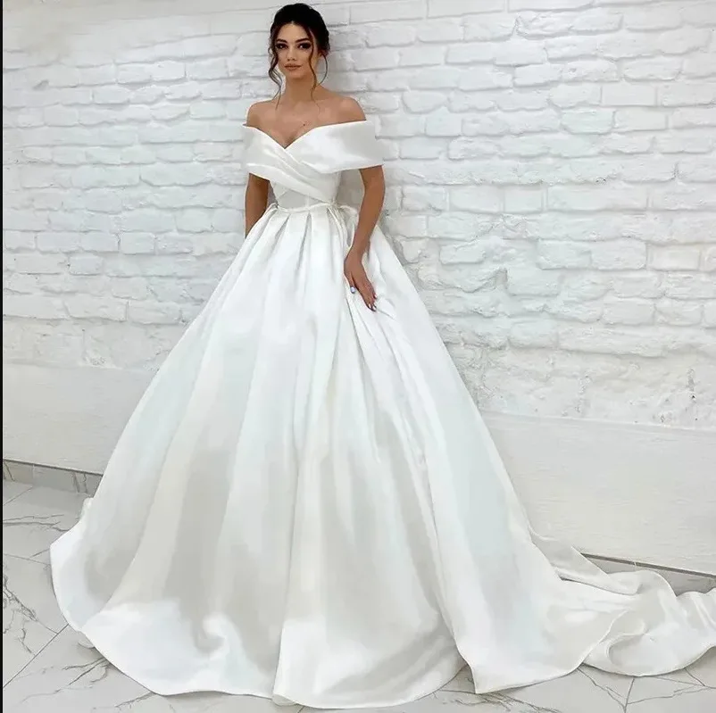 

Wedding Dress 2026 New Bridal Simple One Shoulder Small Tail Dress
