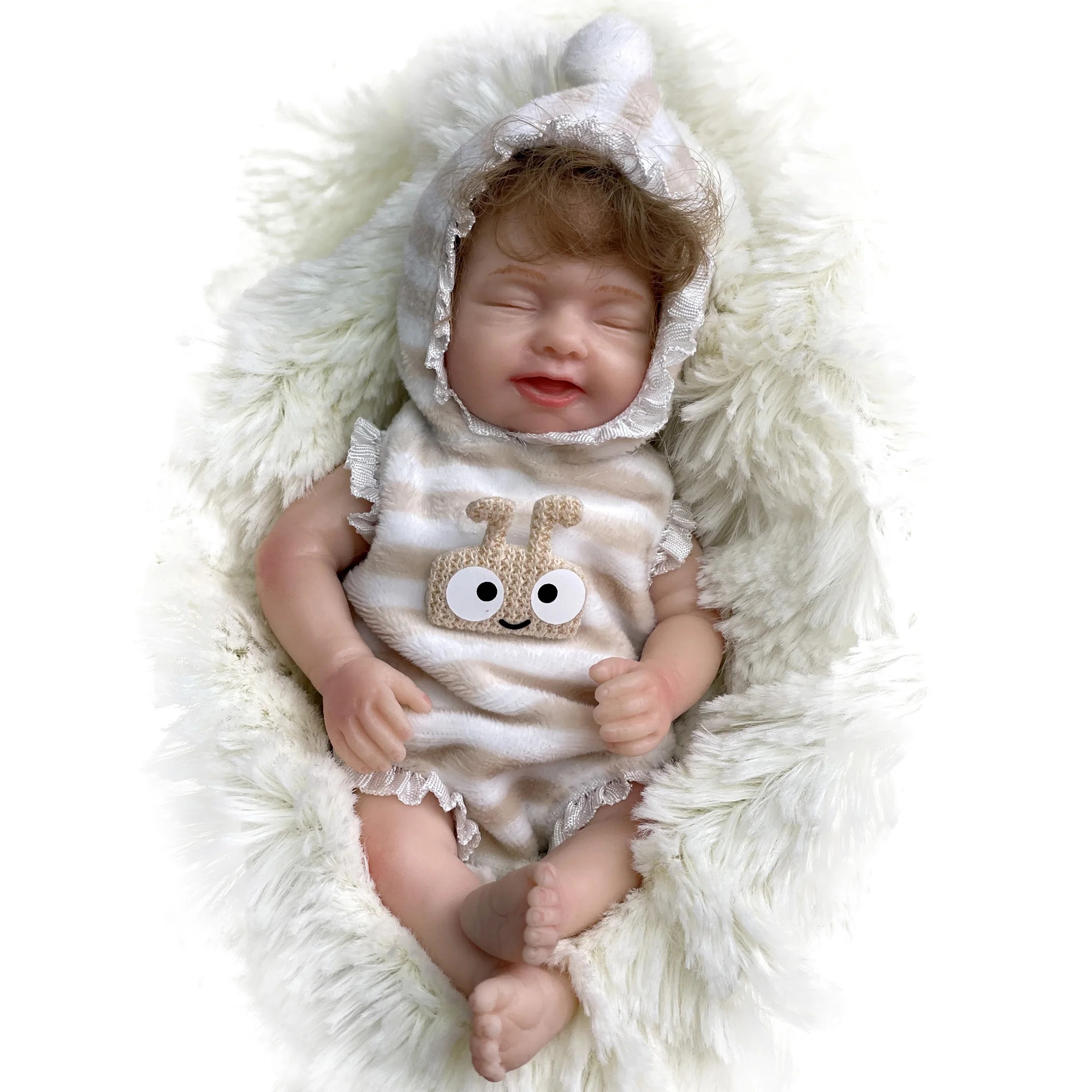 Anjo Doll 6 Cal miękkie stałe silikonowe Reborn Doll Mini Palm śliczne sen Bebe Reborn Doll zestawy peборн Bebê Reborn кукла пеборн