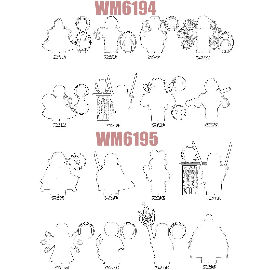 

Cartoon Movie Figures Building Blocks children WM6194 WM6195 WM2802 WM2803 WM2804 WM2805 WM2806 WM2807 WM2808 WM2809 Gift Toys