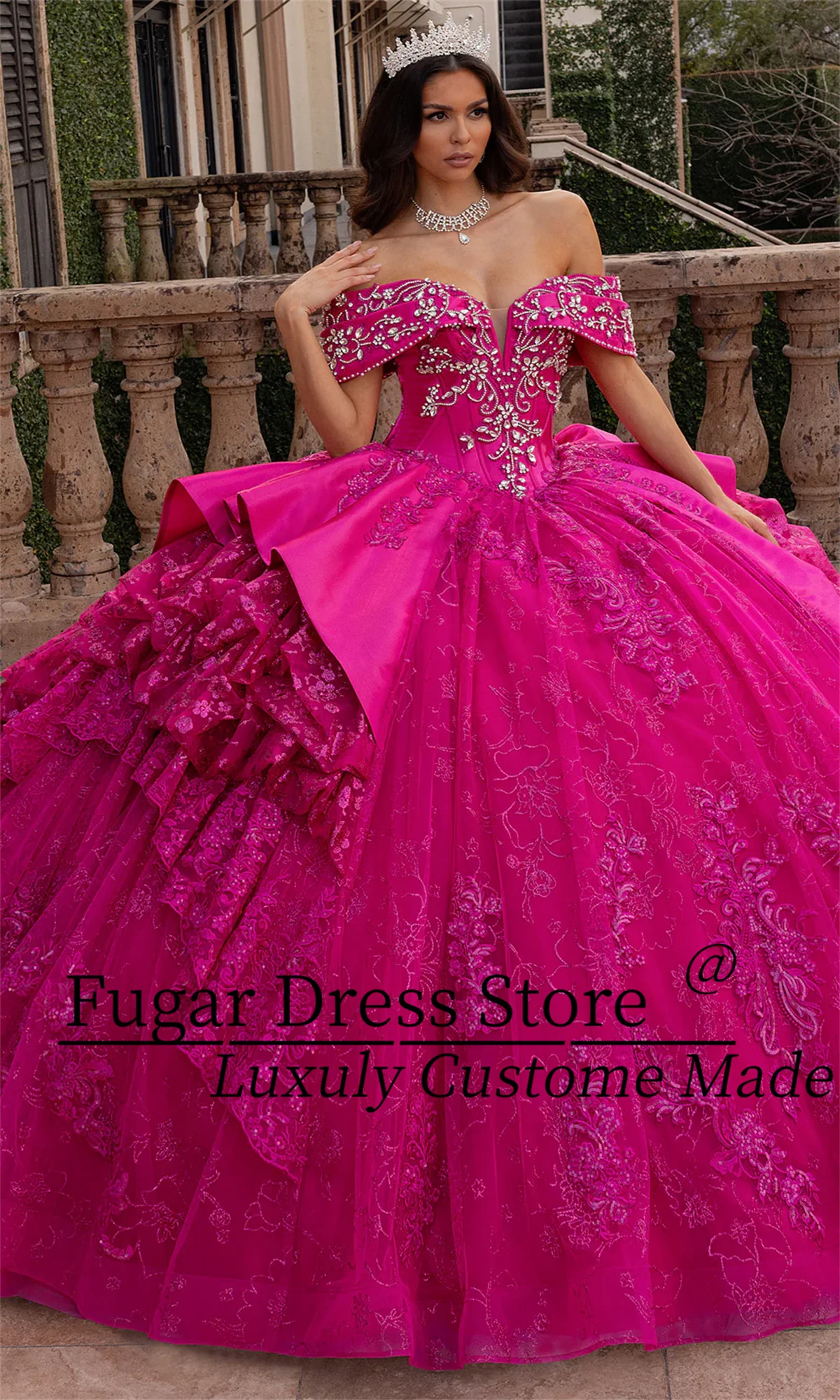 

Customized Shiny Beaded Bodice Quinceanera Dresses Fashion Corset Lace-Up Back Gowns Party Prom Vestidos de 15 quinceañe ﻿