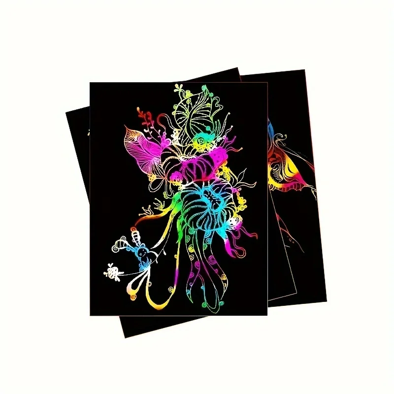 10 Blatt/Buch, buntes magisches Kratzset für Kinder, Kunst, Schaben, Malen, Spielzeug, DIY, Graffiti-Buch, Kinder, Lernspielzeug