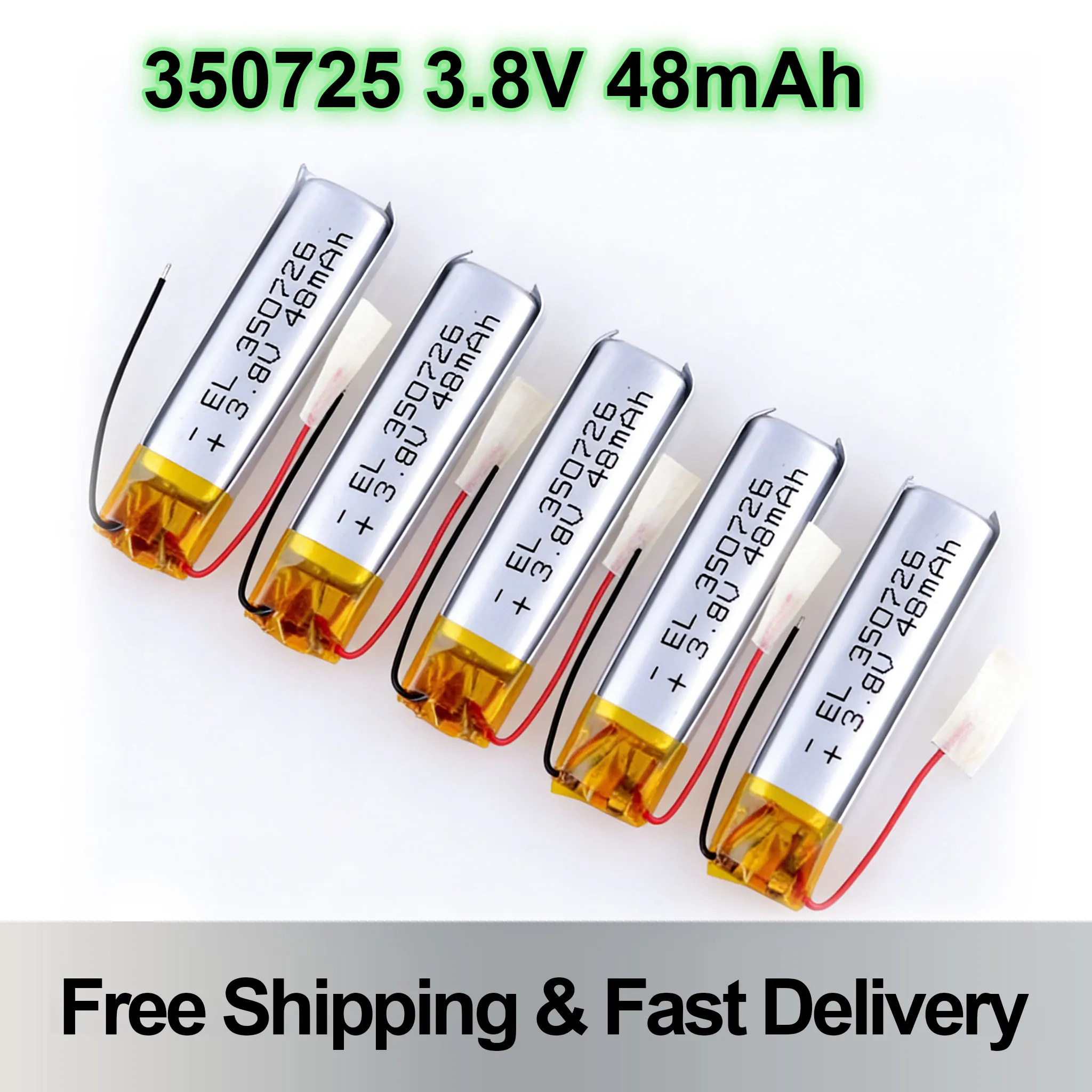 

3.8V Li-ion Polymer Battery 48mAh 350725 350726 for Xiaomi Air2 SE TWS DVR Recorder