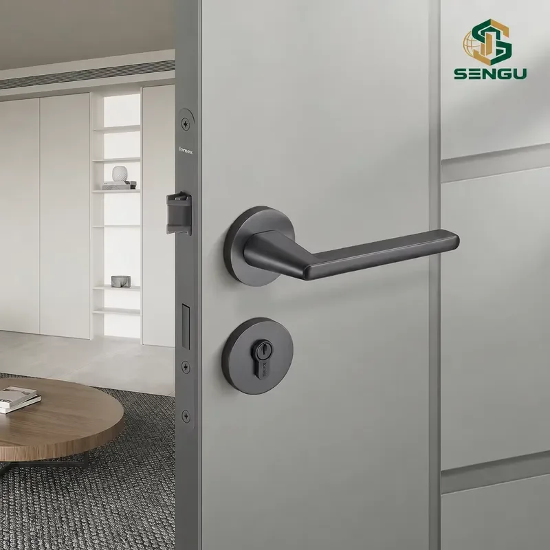 Modern Aluminum Alloy Double Sided Cylinder Door Lock Set Easy Install For Bedroom Hotel Entrance Security Hardware Durable