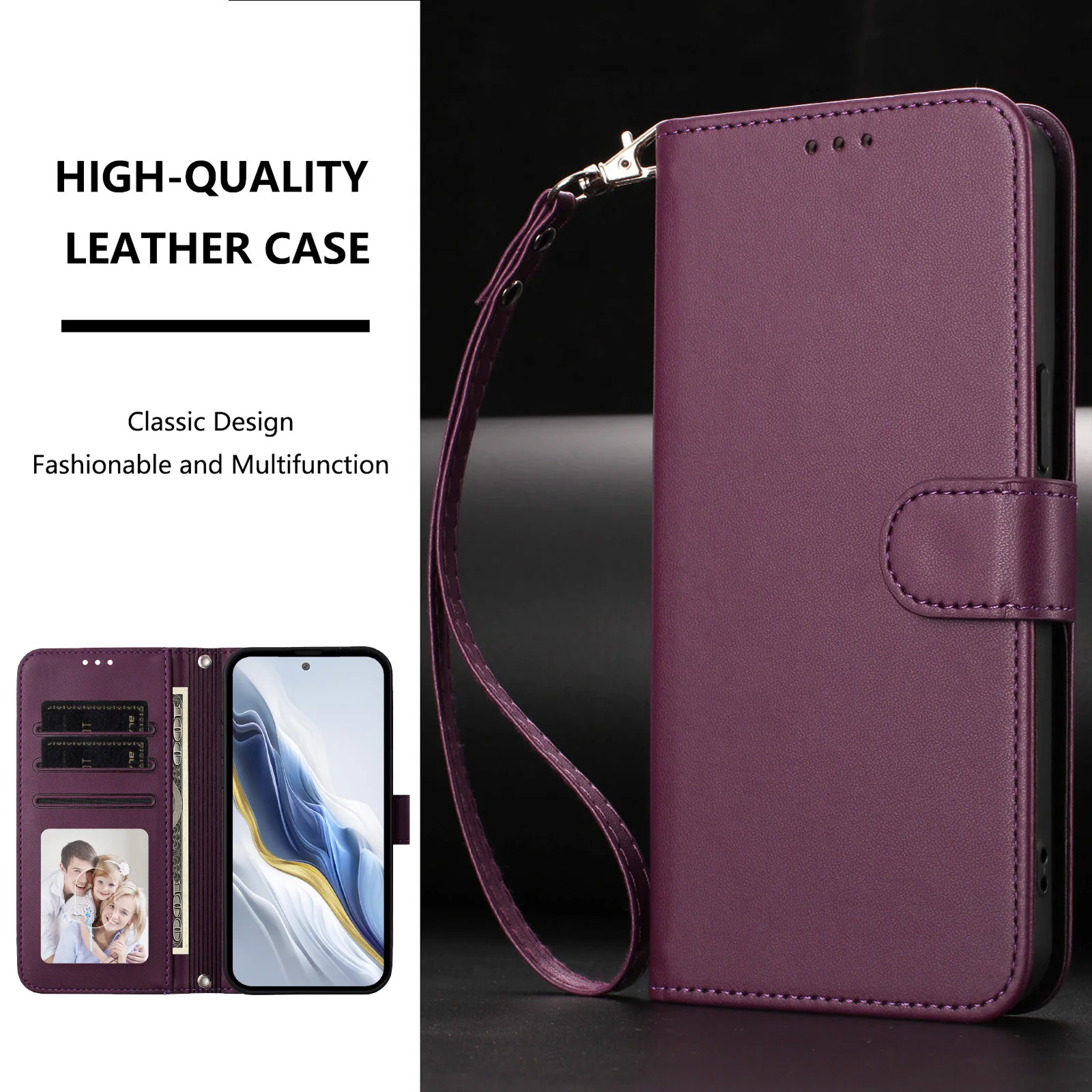 Leather Flip Wallet Case For Samsung Galaxy J7 J3 Pro J6 J4 Plus J5 F62 F54 F42 F34 F23 F16 F14 F06 F05 F04 Protective Cover view 5