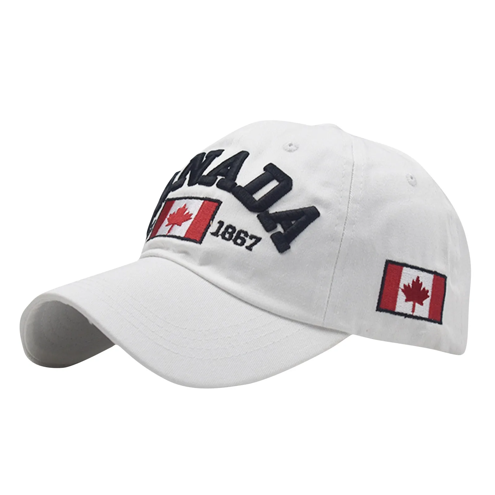 Canada Caps Men Women Summer Fashion Dad Hat Flag Letter Embroidery Black White Baseball Cap Women Gorras Hombre Souvenirs