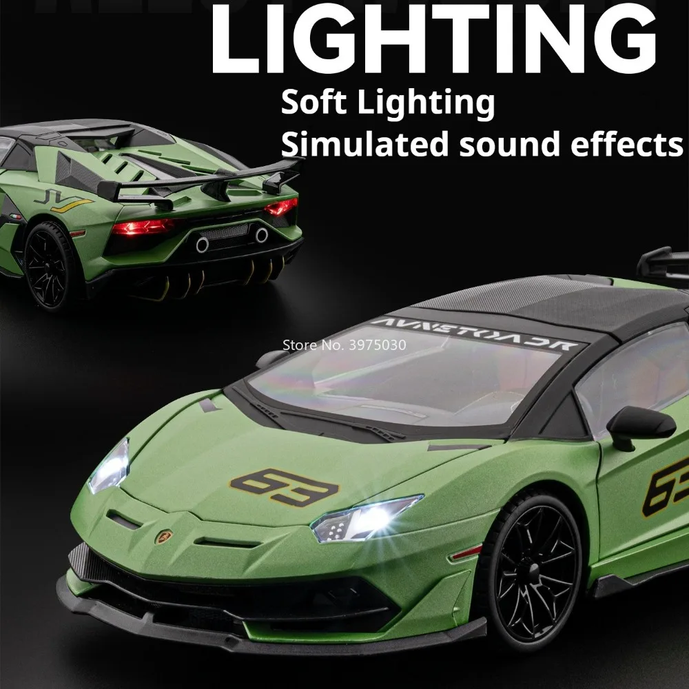 Lamborghini 1:18 ‌ Modellini di Auto SVJ63 Apollo EVO in Lega Pressofusa, Miniature di Auto Sportive con Luci e Musica, Veicoli Giocattolo per Bambini e Adulti