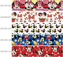 5Yards Grosgrain Ribbon for Hairbows 25MM 38MM Printed Disney Mickey Minnie Mouse Ribbon