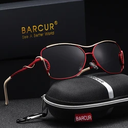 BARCUR Women Sunglasses Fashion Brand Women Casual Apparel Accessories Vintage Metal UV400 Polarized Sunglasses Oculos De Sol