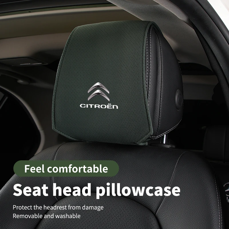 Car Headrest Cover Seat Head Rest Neck Pillow Protector For Citroen C4 C3 C5 C1 C2 Berlingo Celysee Cactus Picasso Saxo Grand