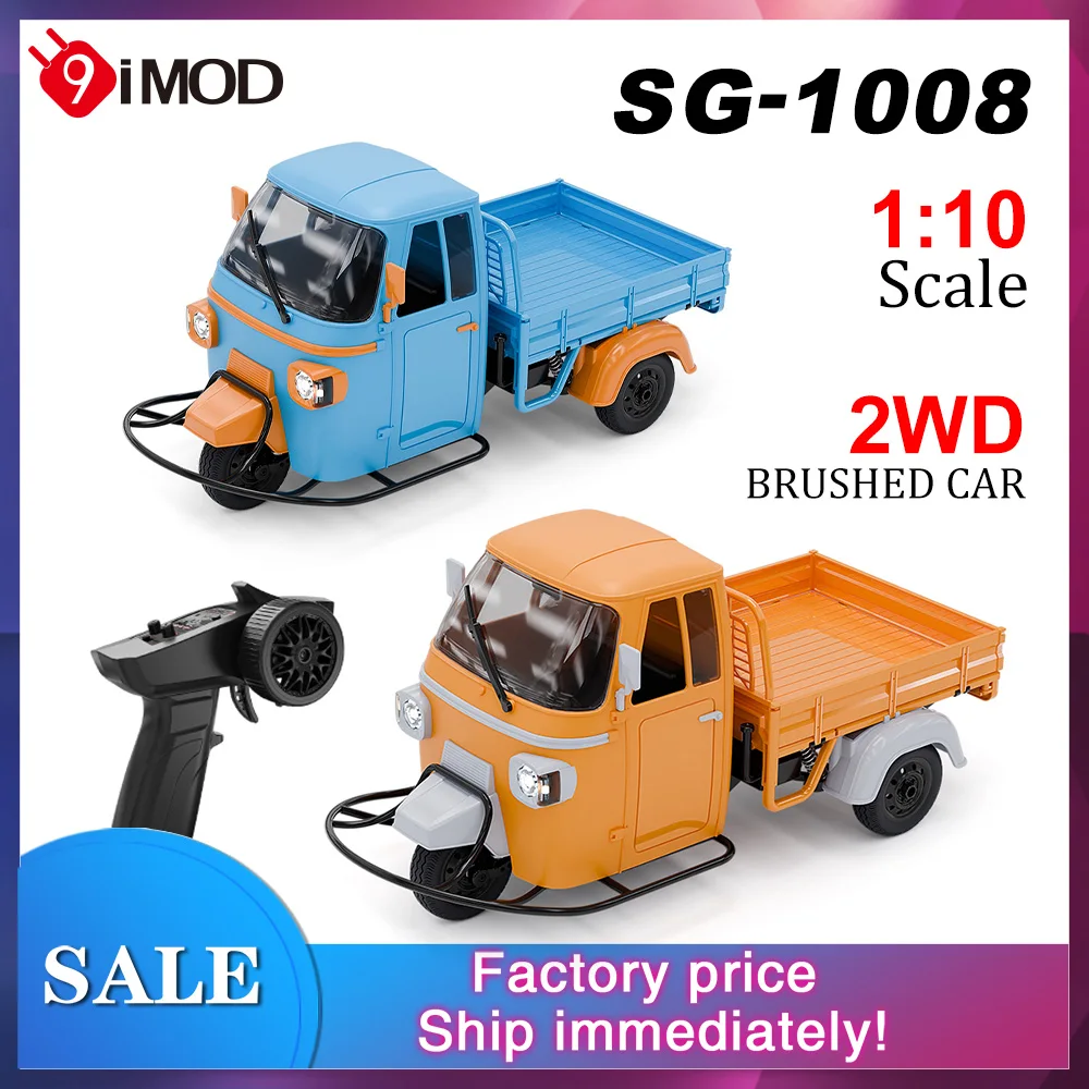 9IMOD 1/10 RC Auto 20 km/h Auto con trazione posteriore 2.4G 50M Deflettore Piegato Imbottiture Effetto sonoro inverso Triciclo telecomandato