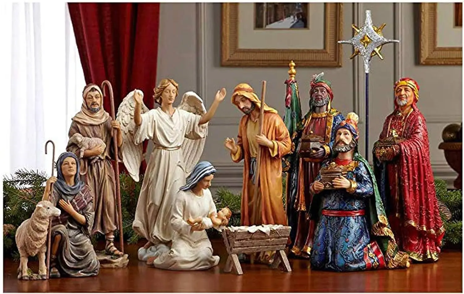 Three Kings Gifts Real Life Christmas Nativity Set Holy Family Nativity Figures Statue Nativity Scene Ornaments Home Decoration