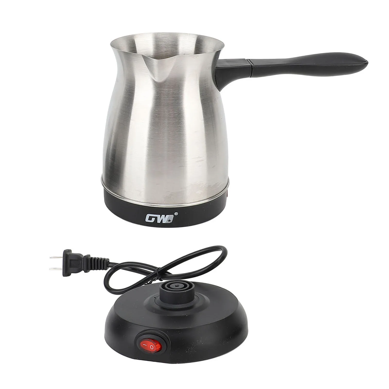 600W Turkish Electric Coffee Maker, 500ml Detached Italian Moka Pot, Stainless Steel Material, Arabic Portable Espresso Machine