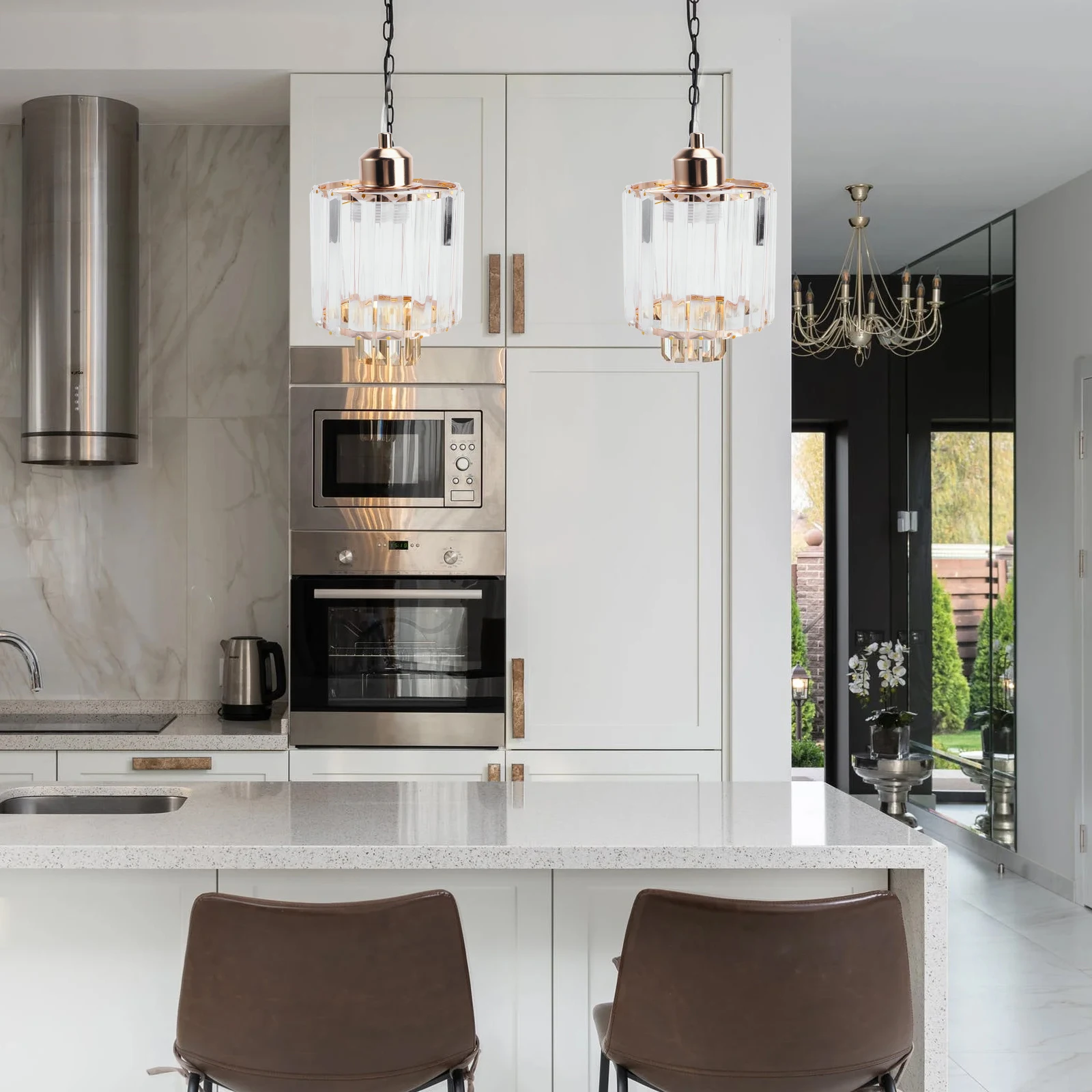 

1Pcs Crystal Ceiling Lamp New Style Golden Single Head Chandelier Easy Install Stylish Home Living Room Restaurant