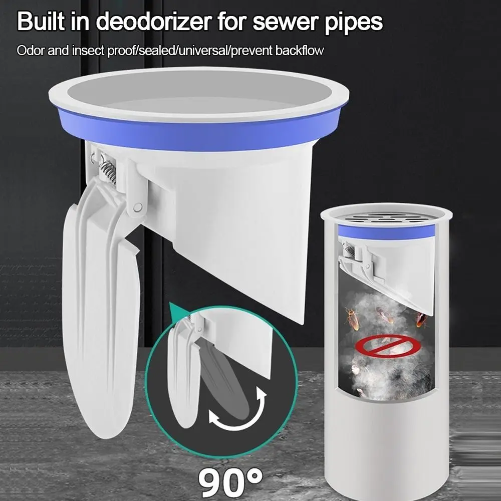 Anti-leak Drainage Pipe Floor Drains Floor Outlet Automatic Closing Insect-proof Roof Cover Outlet Spill Sealing Odor-resistant