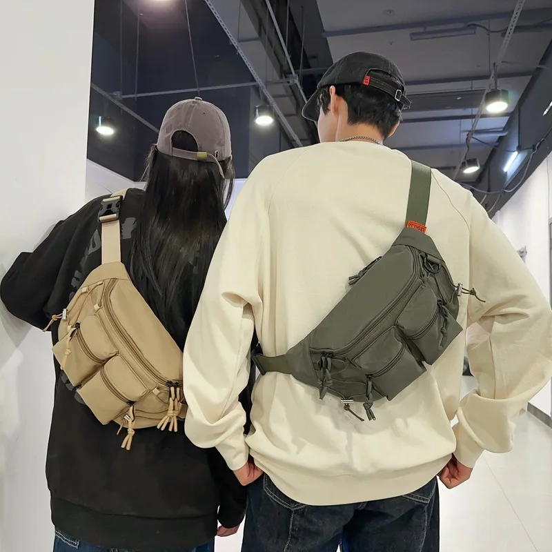 

Men and women with the same type of cargo chest bag large capacity fashion sports riding bag street crossbody bag