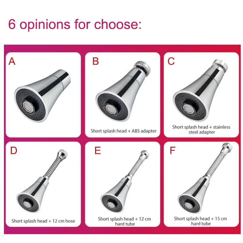 Universal Kitchen Water Faucet Adjustable Pressure 360 Degree Rotating Water Tap Head Water Saving Shower Faucet Nozzle Adapter