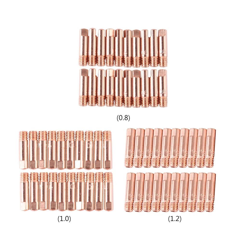 20/40/80PCS 0.8mm/1mm/1.2mm Tip Gas Nozzle MIG/MAG Welding Nozzle Contact Tips Gas Diffuser Connector Holder Conductive Nozzle