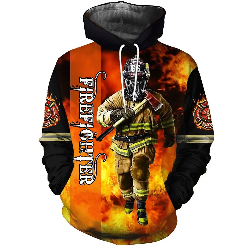 

Newest 3D Print Firefighter Suit Fireman cosplay Hooded sweatshirt party suit men streetwear good quality hoodies Fashion tops 5