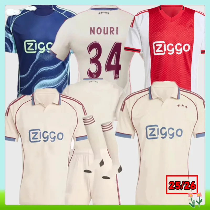 Traininges 25 26 Ajaxes Kit para niños adultos Local visitante tercera camiseta 2025 26 Ajax