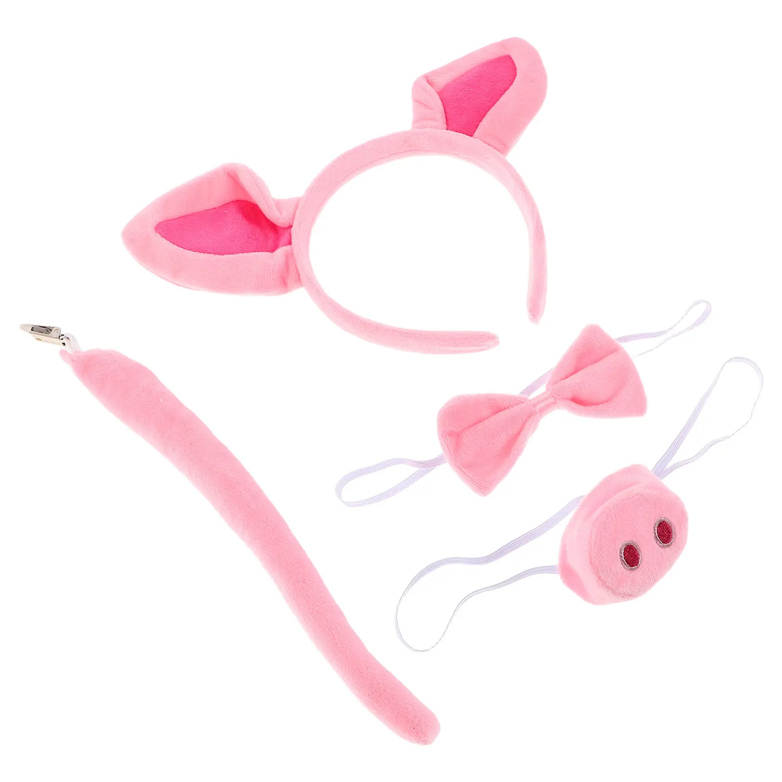 

1Set Pig Headband Pink Soft Animal Ear Face Washing Headband Spa Makeup Cartoon Pig Costume Accessories Halloween