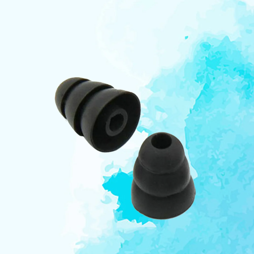 

1Pair Silicone Earbud Tips Three Layer 3.8mm in-Ear Earphone Caps Replacement Eartips Ear Pads Cushion Noise Isolating Black
