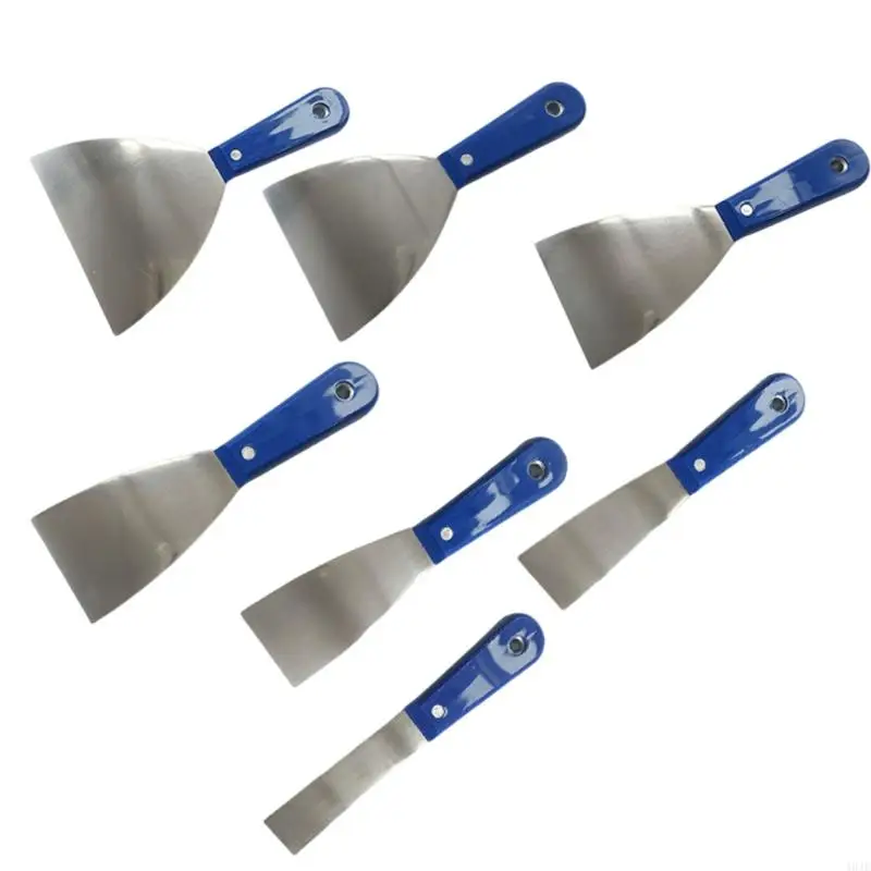 

40JE Loolweight 7 Piece Coverte Scraper Collection с невозмутимыми пластиковыми ручками для исправления стен и задач заполнения