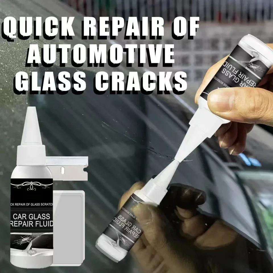 

Windshield Repair Kit Crack Chip Glass Repair Set DIY Glue Quick Fix for Chips Cracks Combined Repair Kit for All Types of Glass