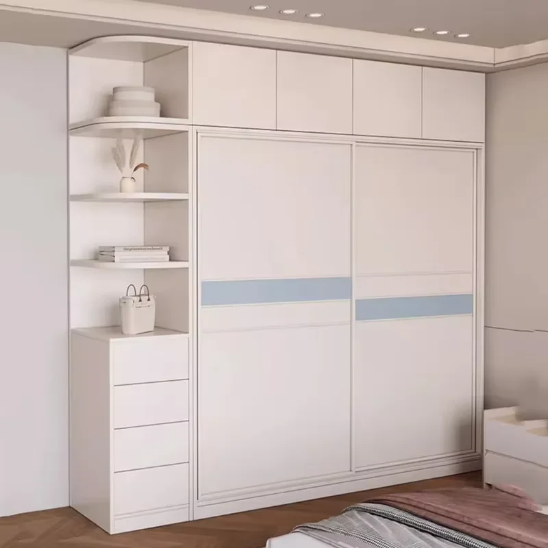 Sliding Doors Storage Wardrobe Modern Space Saving White Bedroom Wardrobe Clothes Organizer Armario Multiuso Home Furniture