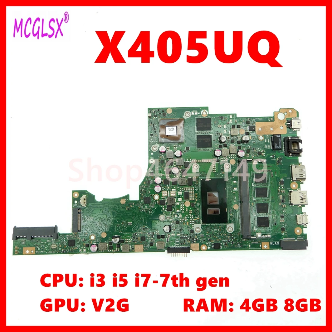 X405UQ laptop motherboard For Asus S4100U X405UA X405URP X405UR X405UB A405U V405U S405U K405U Mainboard I3 I5 I7 CPU 4GB 8G-RAM