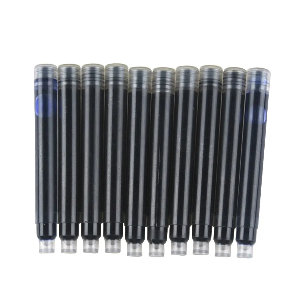 10pcs Steel Fountain Pen Ink Cartridges Refills – Black & Blue, Fast-Drying, Non-Toxic, Archival-Safe, Universal