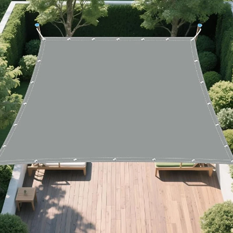 Toldo impermeable, vela de sombreo con ojales, cubierta resistente a los rayos UV, toldo de borde recto, para terraza de jardín