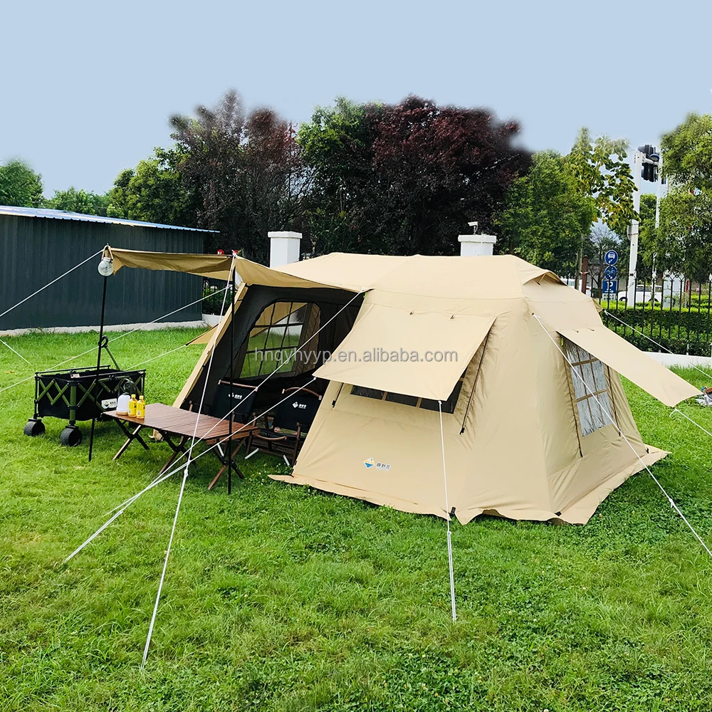 Wonder Wild Outdoor Camping Two Bedroom Family Tent Automatic Foldable Quick Open Waterproof Four-season Double Layer Straight