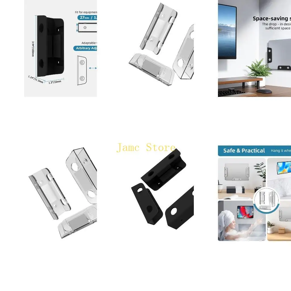 

LX0B Toolless Install Under Desk Computer Stand Wall Mountable Acrylic Laptop Rack With Universal Compatibility